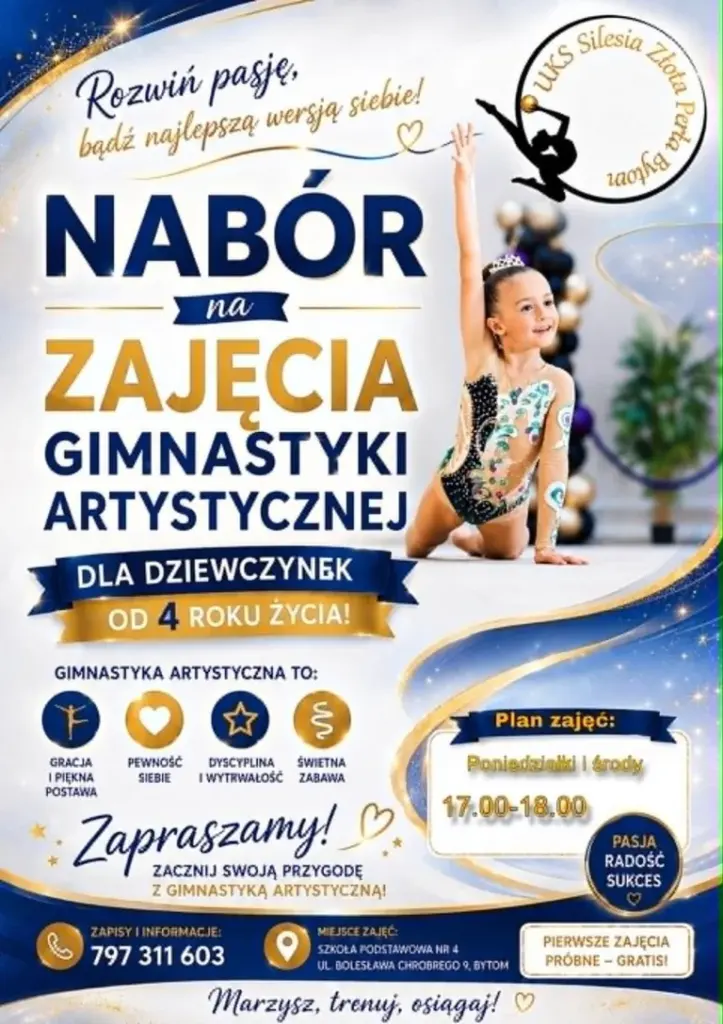 Gimnastyka artystyczna w Bytomiu: nabór dla dziewczynek od 4 lat